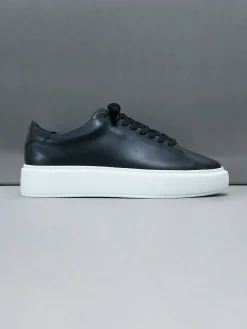 Basic Essential Leather Trainer - Black