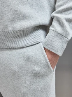 Chunky Knitted Jogger - Marl Grey