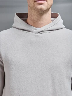 Chunky Knitted Pull Over Hoodie - Stone