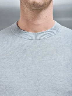 Chunky Knitted Sweatshirt - Marl Grey