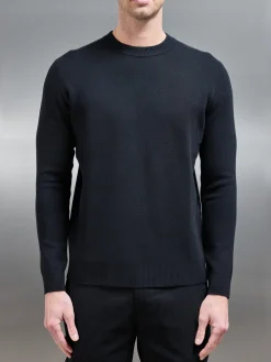 Chunky Knitted Sweatshirt - Black