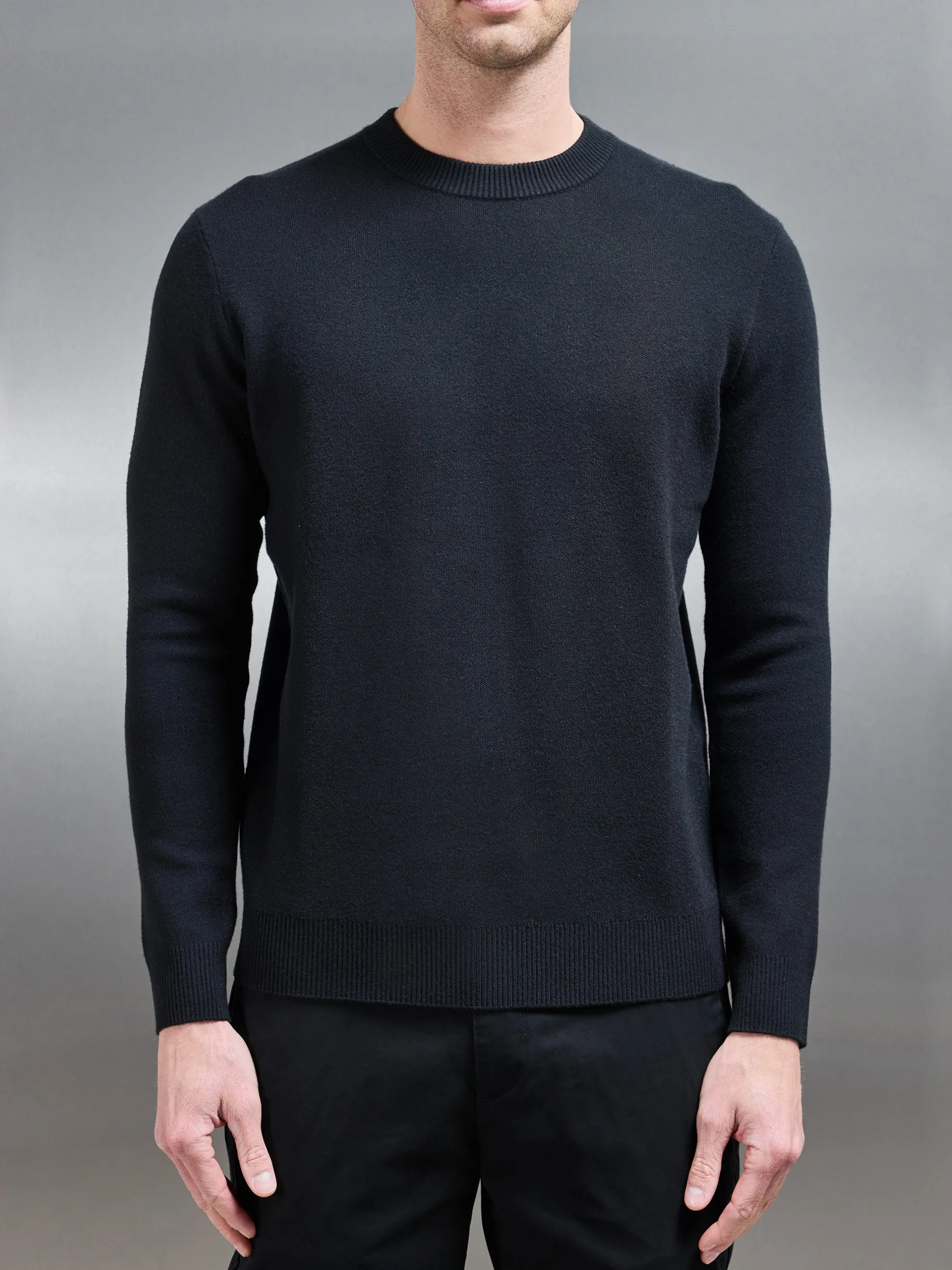 Chunky Knitted Sweatshirt - Black