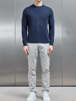 Chunky Knitted Sweatshirt - Navy
