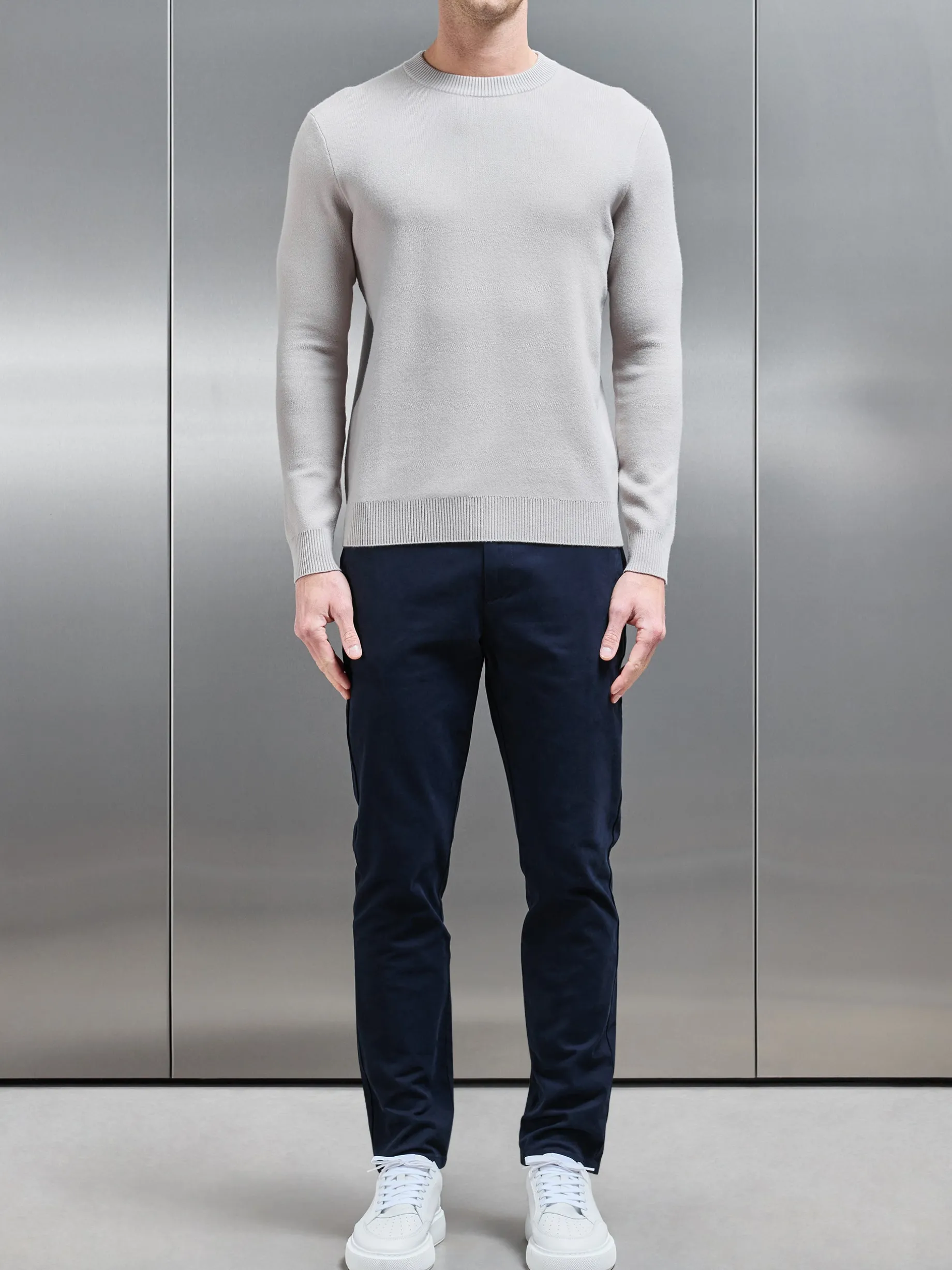 Chunky Knitted Sweatshirt - Stone