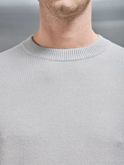 Chunky Knitted Sweatshirt - Stone