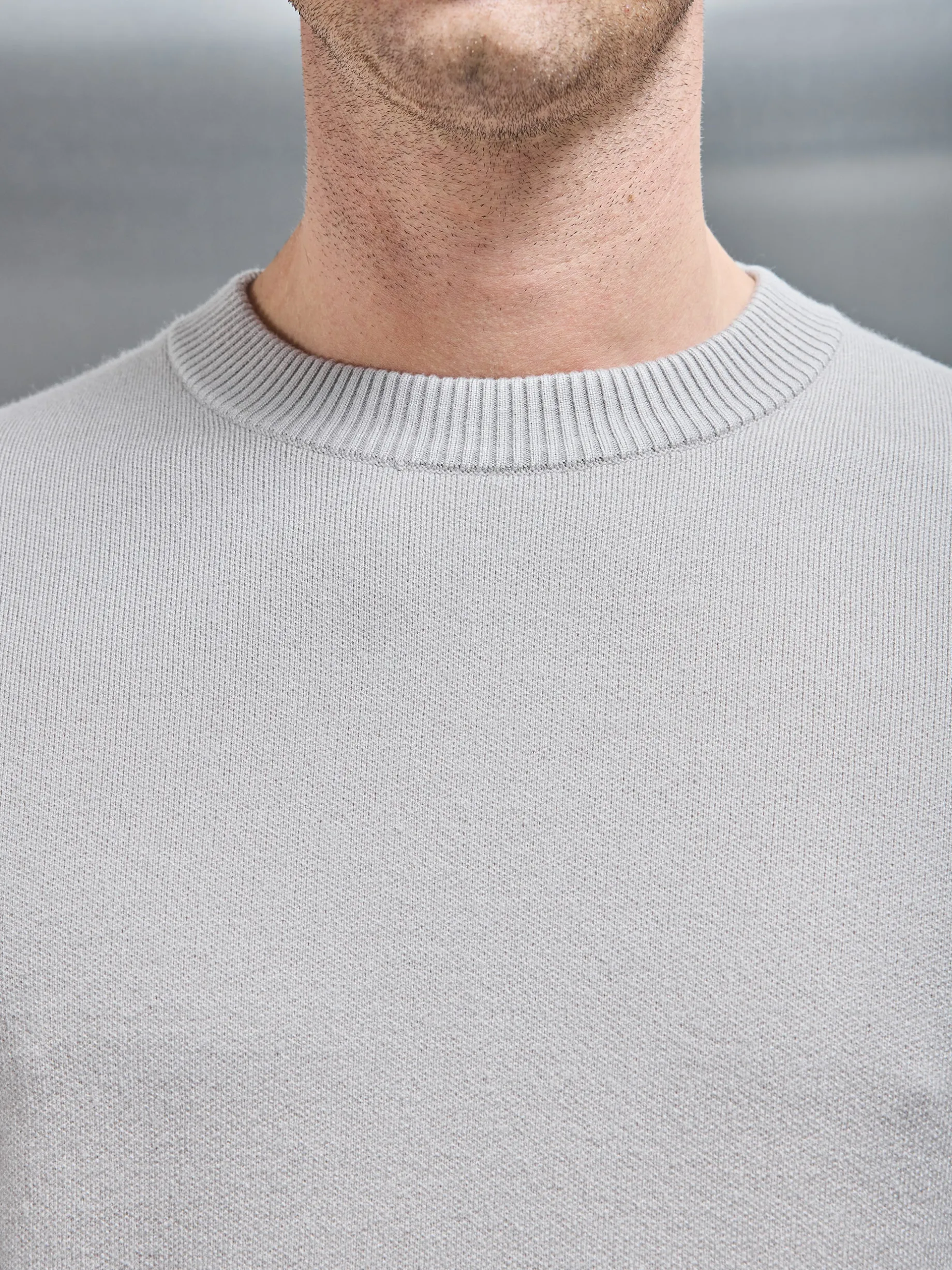 Chunky Knitted Sweatshirt - Stone