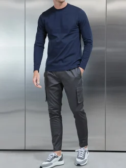 Cotton Drawstring Cargo Pant - Grey