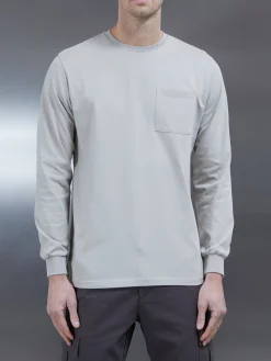 Cotton Pocket Long Sleeve T-Shirt - Stone