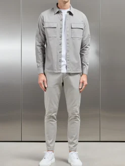 Cotton Pocket Overshirt - Stone