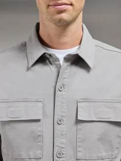 Cotton Pocket Overshirt - Stone