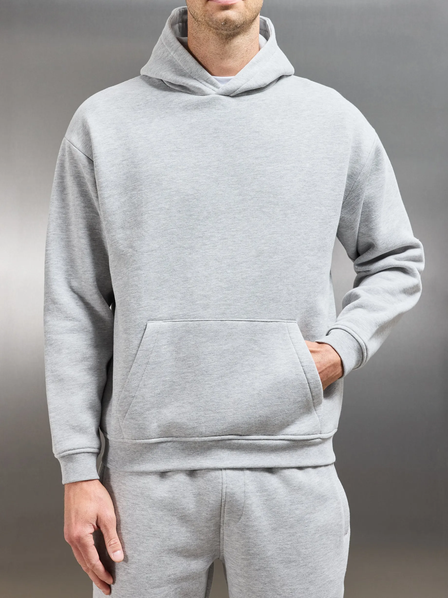 Essential Relaxed Hoodie - Marl Grey