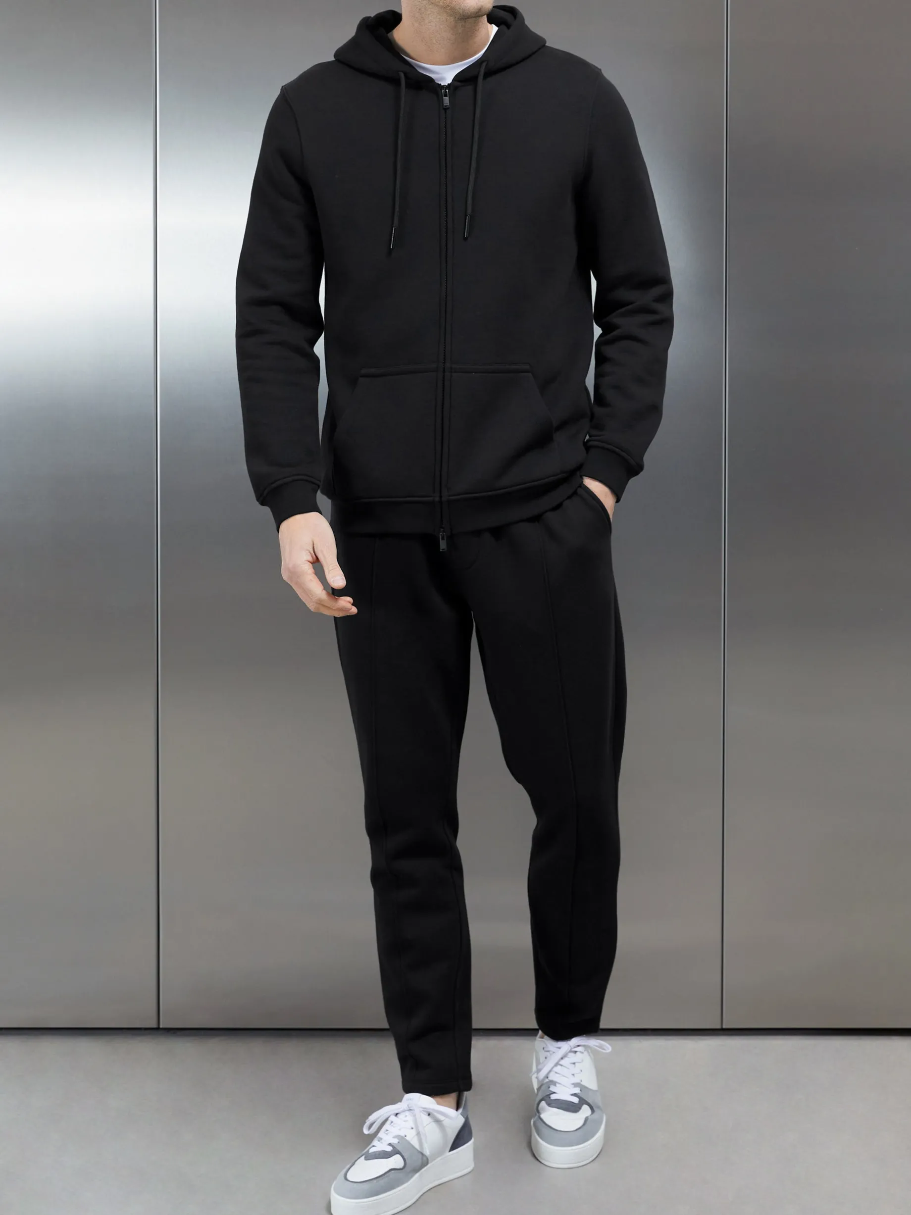 Essential Zip Through Hoodie - Black