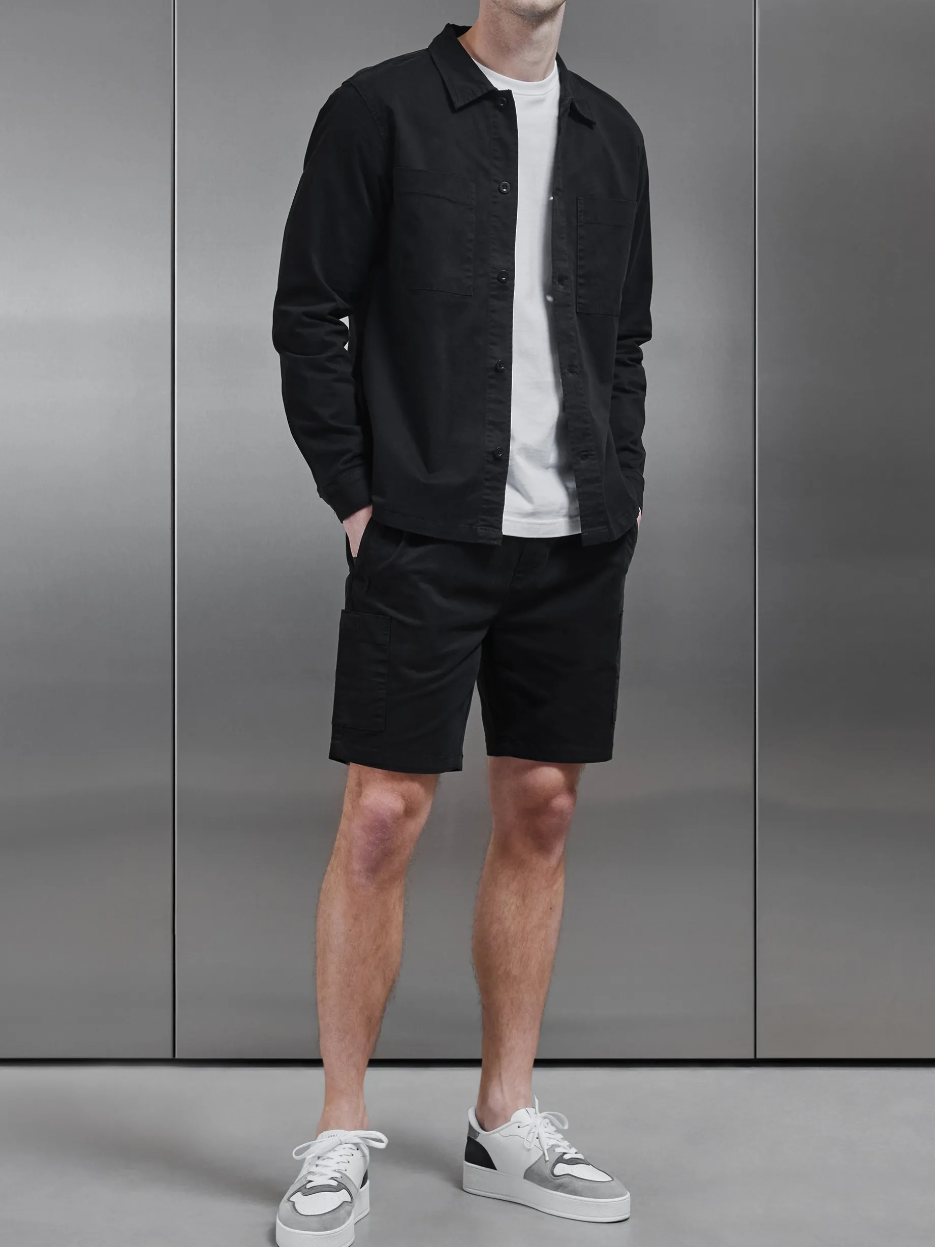 Garment Dye Cargo Short - Black