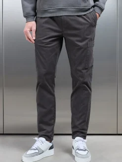 Garment Dye Cotton Cargo Pant - Grey