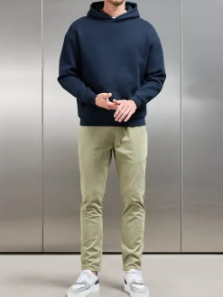 Garment Dye Cotton Trouser - Olive