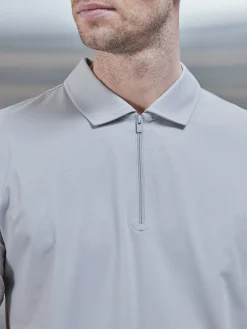 Golf Technical Zip Polo Shirt - Mid Grey