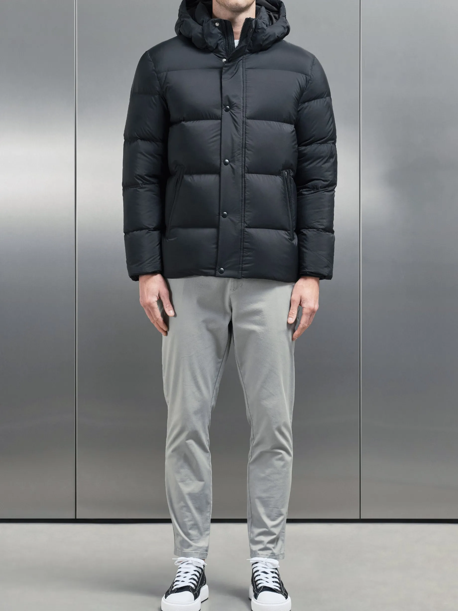 Goose Down Short Length Jacket - Black