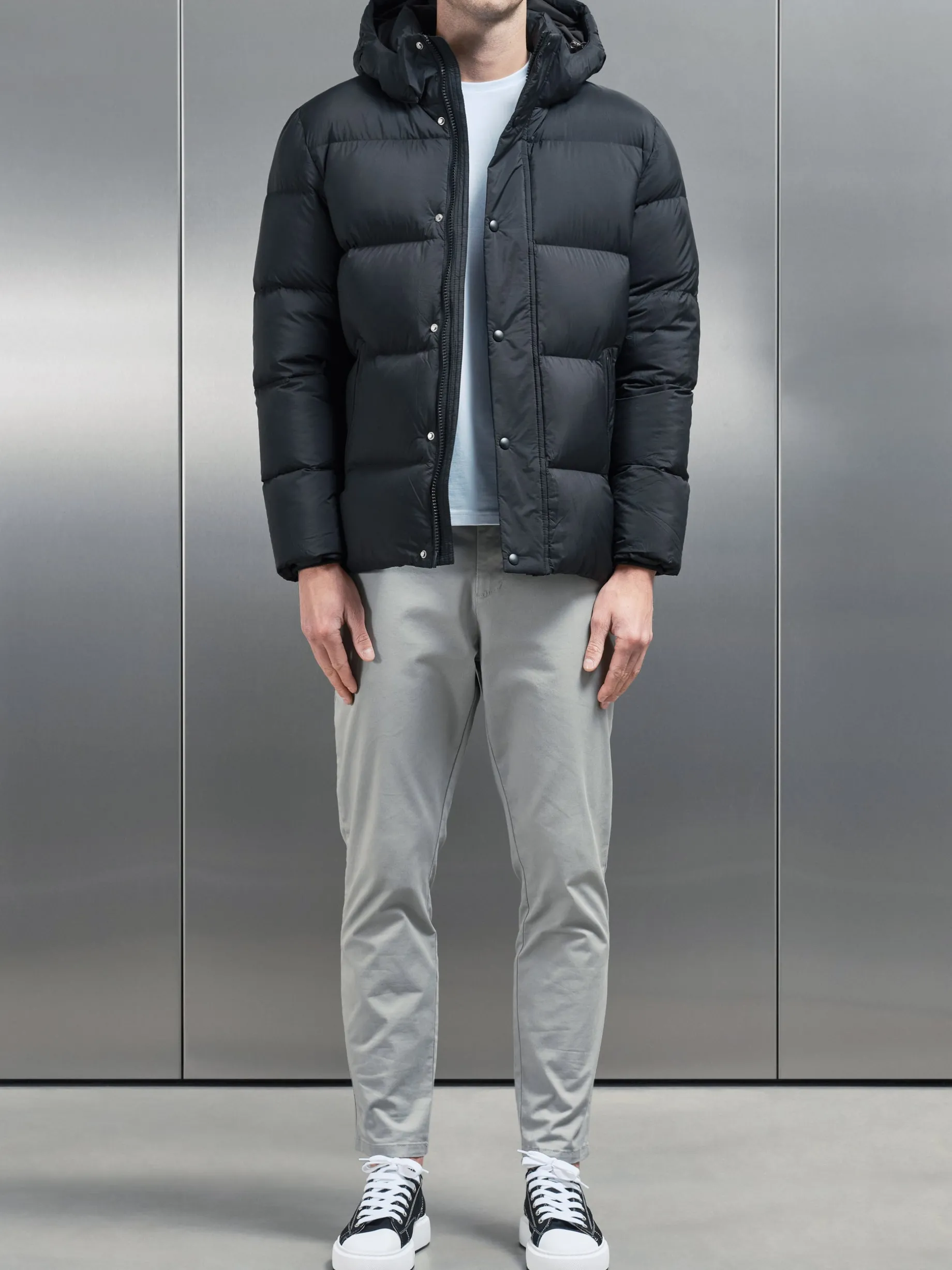 Goose Down Short Length Jacket - Black