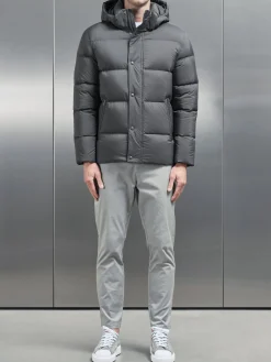 Goose Down Short Length Jacket - Grey