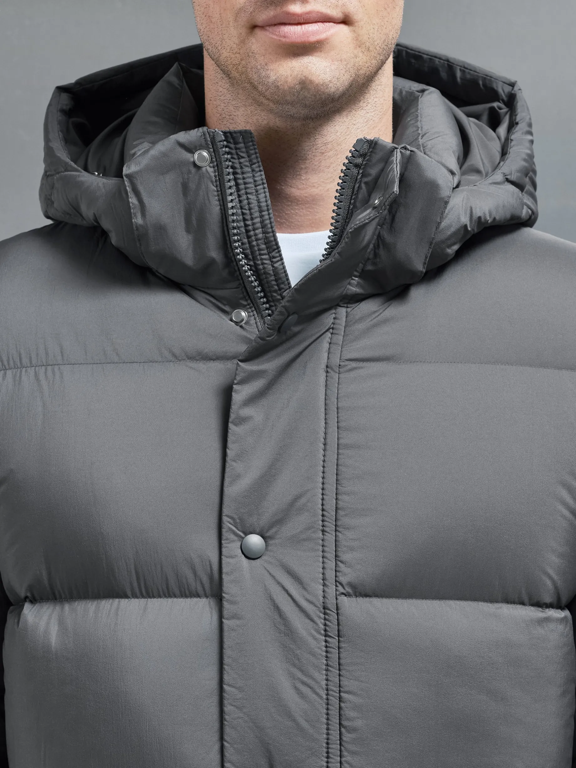Goose Down Short Length Jacket - Grey