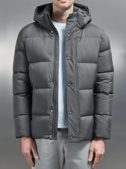 Goose Down Short Length Jacket - Grey
