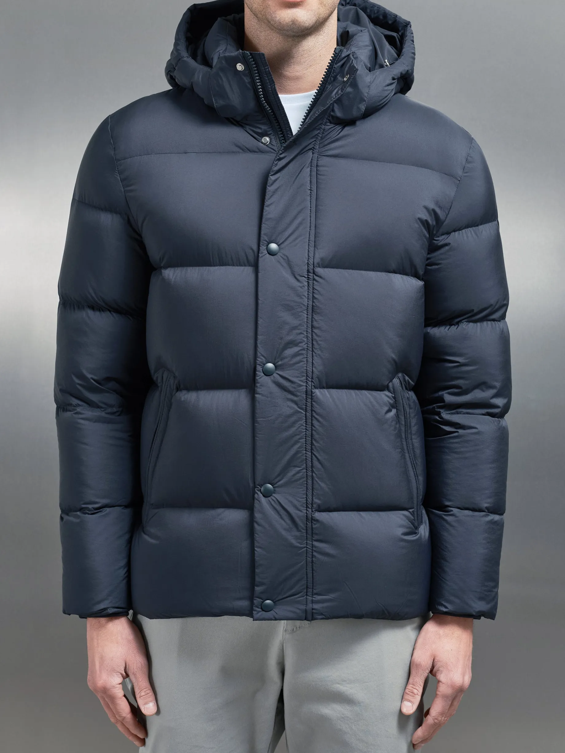 Goose Down Short Length Jacket - Navy