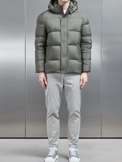 Goose Down Short Length Jacket - Olive