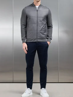 Hybrid Bomber Jacket - Grey