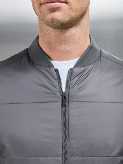Hybrid Bomber Jacket - Grey