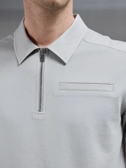 Hybrid Cargo Zip Polo Shirt - Stone