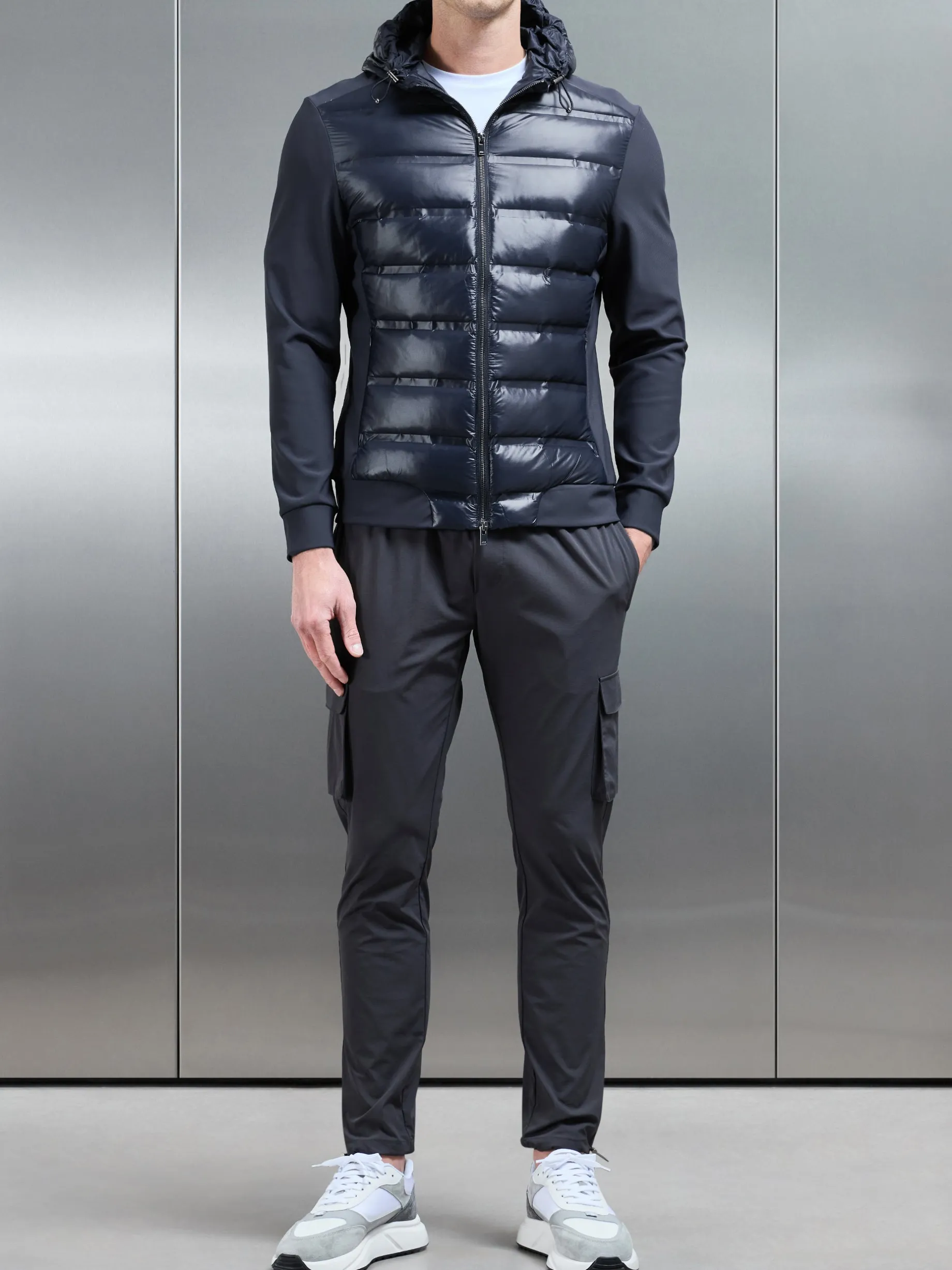 Hybrid Puffer Jacket - Navy