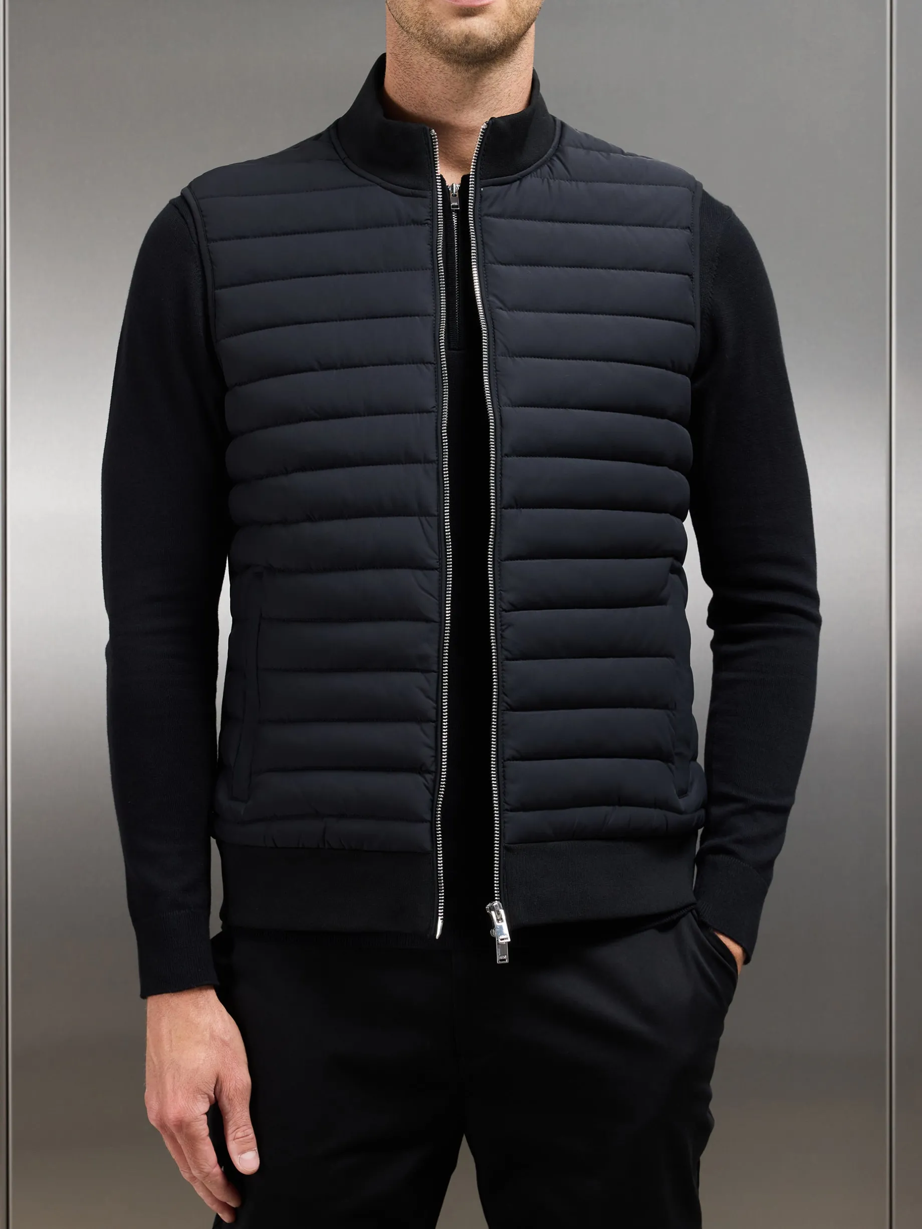 Hybrid Quilted Gilet - Black