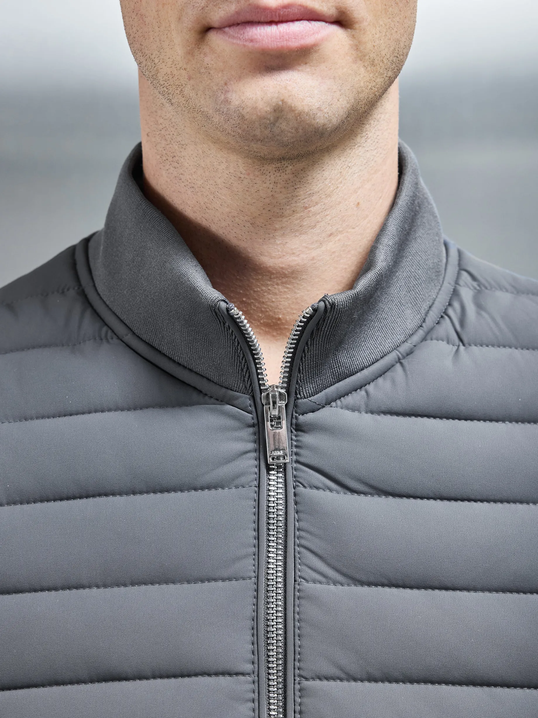 Hybrid Quilted Gilet - Grey