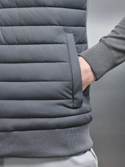 Hybrid Quilted Gilet - Grey
