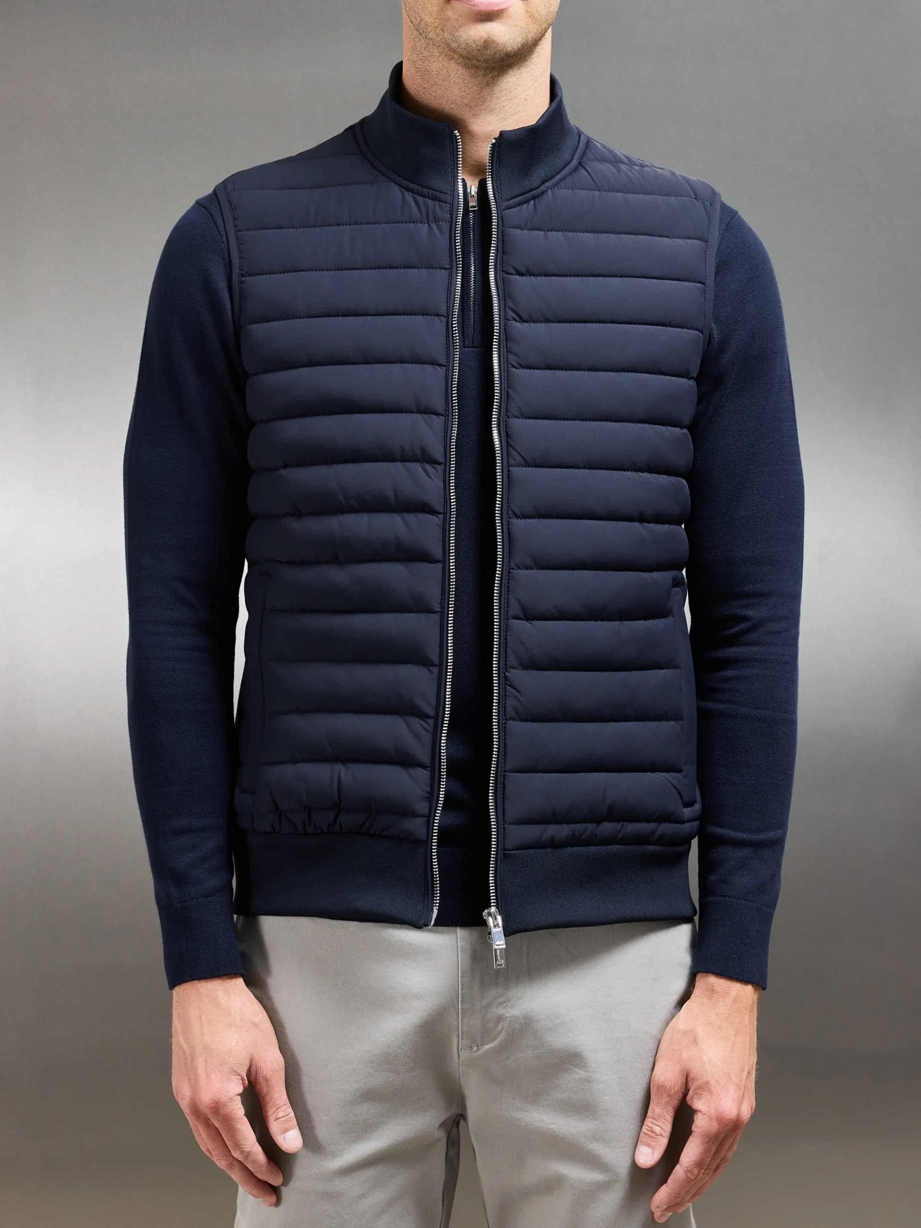 Hybrid Quilted Gilet - Navy