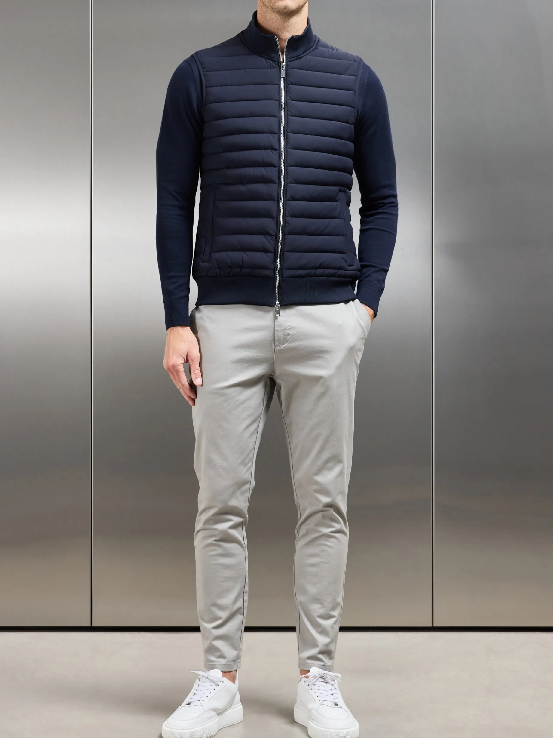 Hybrid Quilted Gilet - Navy