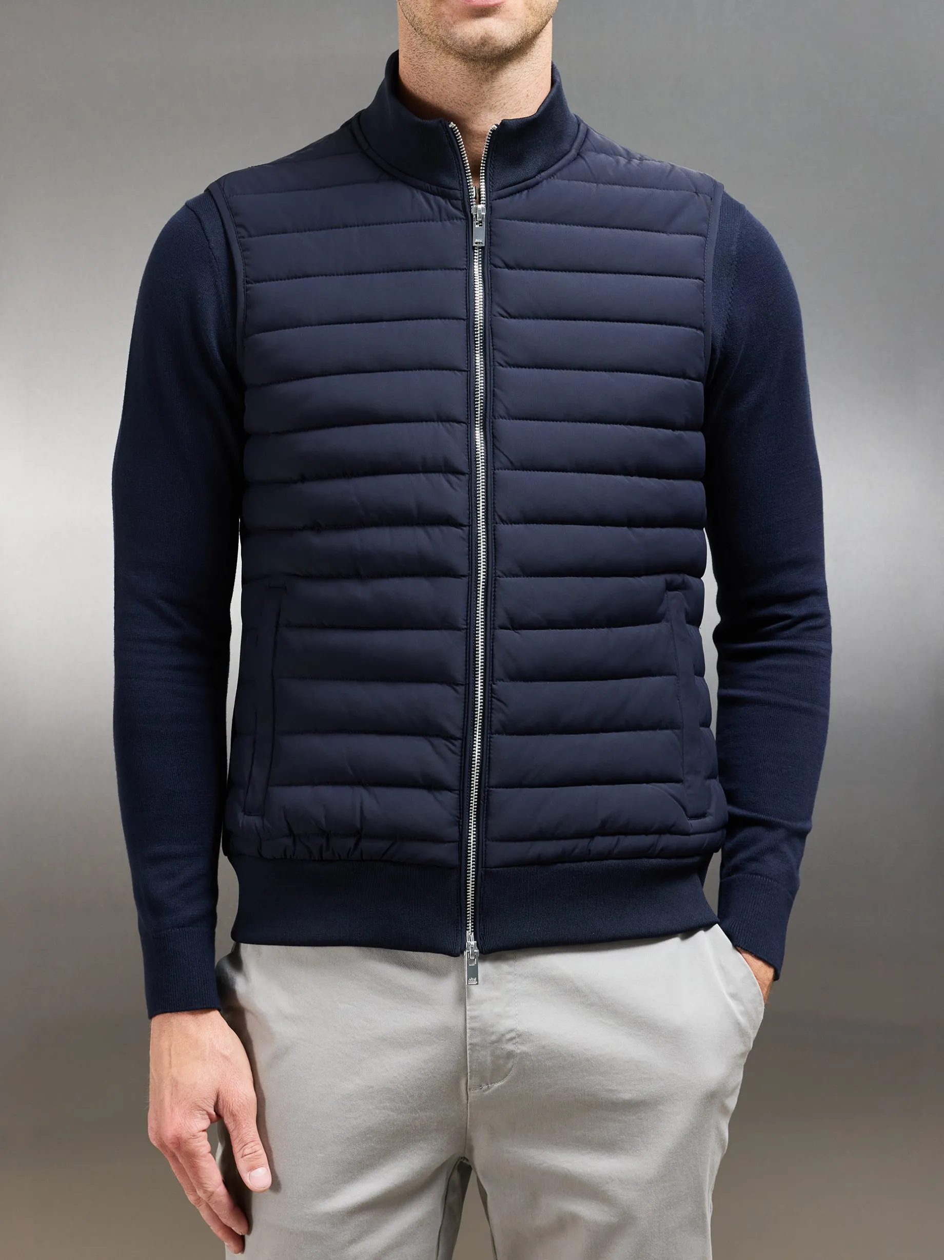 Hybrid Quilted Gilet - Navy