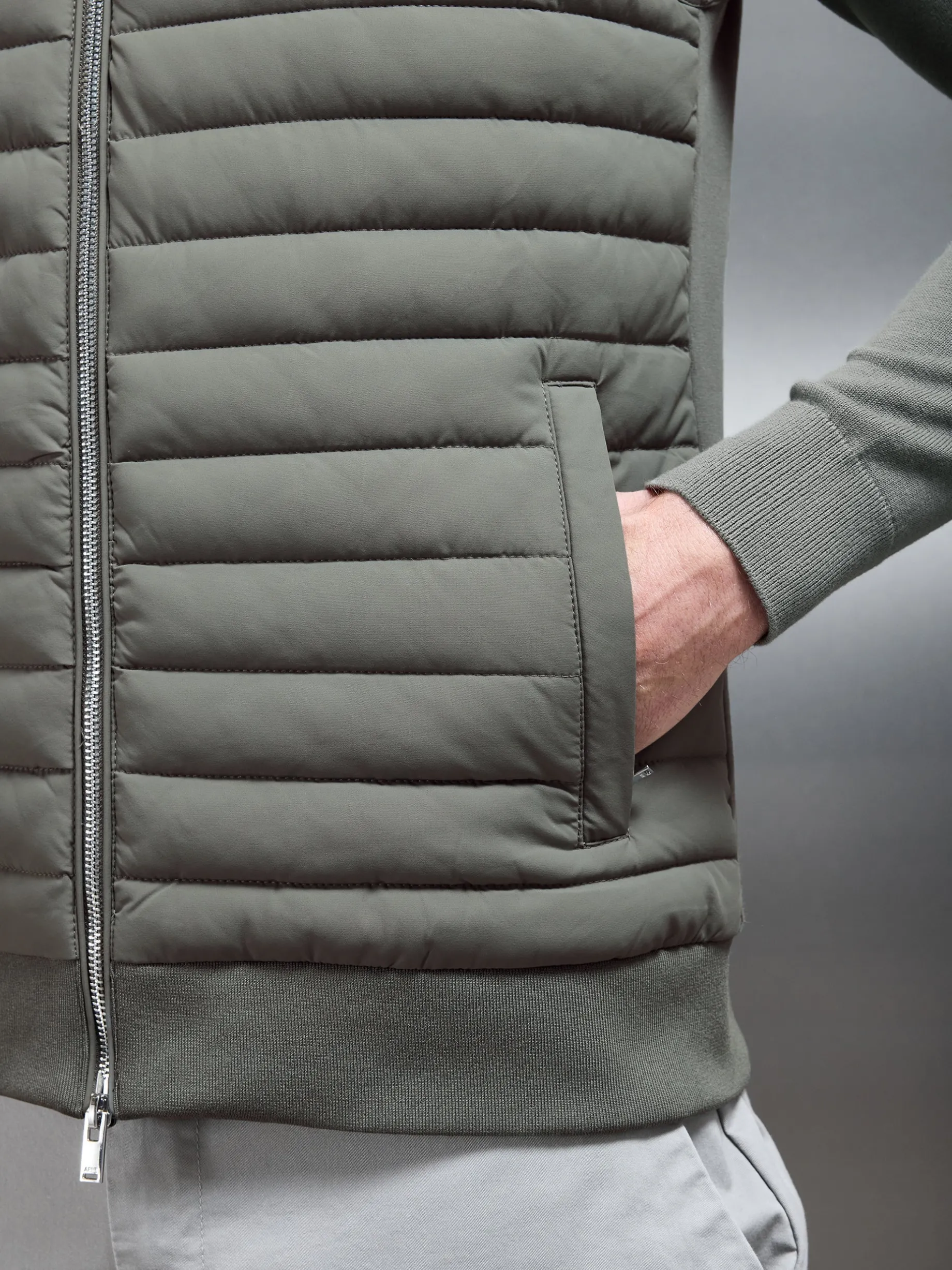 Hybrid Quilted Gilet - Sage