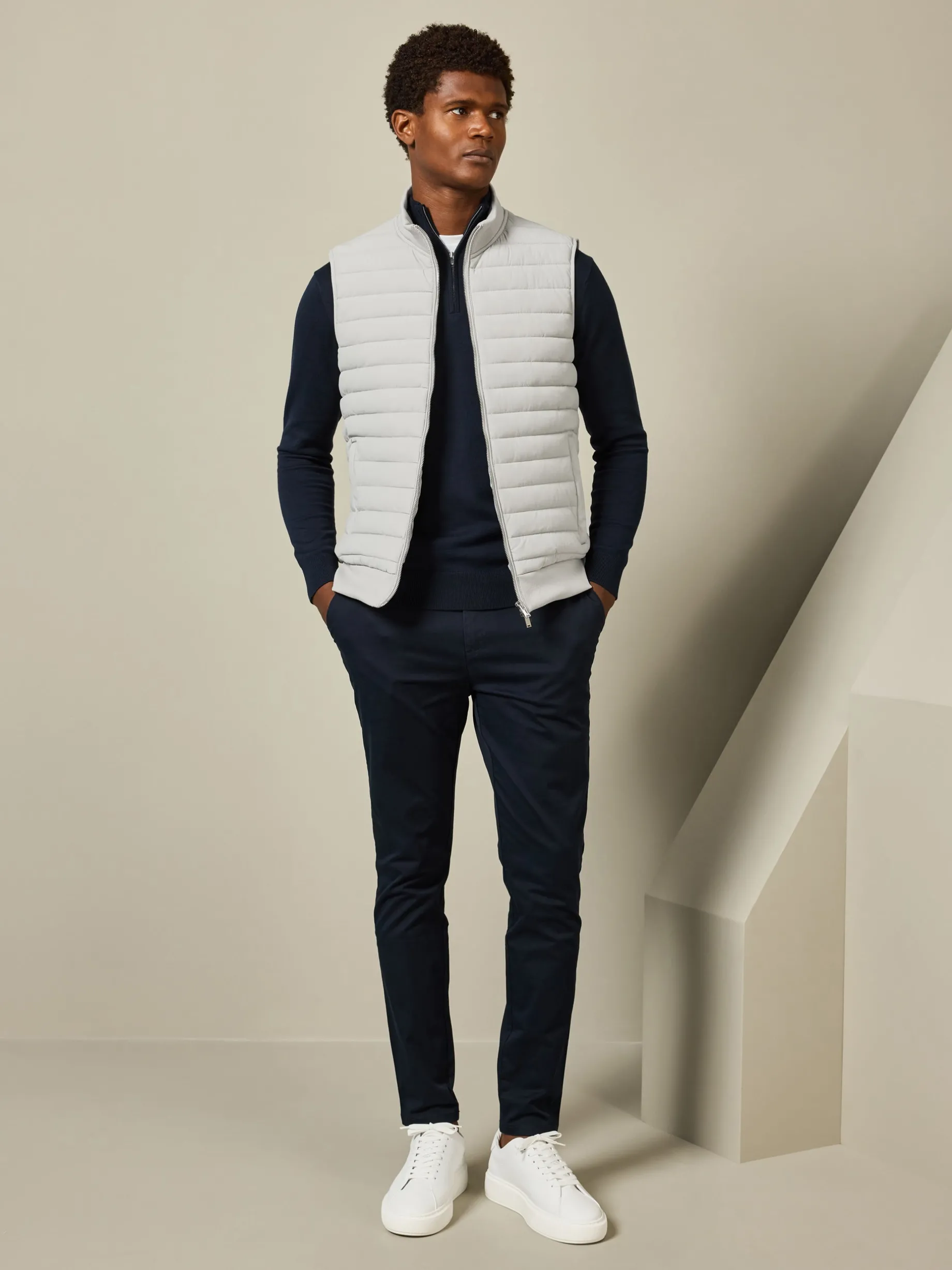 Hybrid Quilted Gilet - Stone
