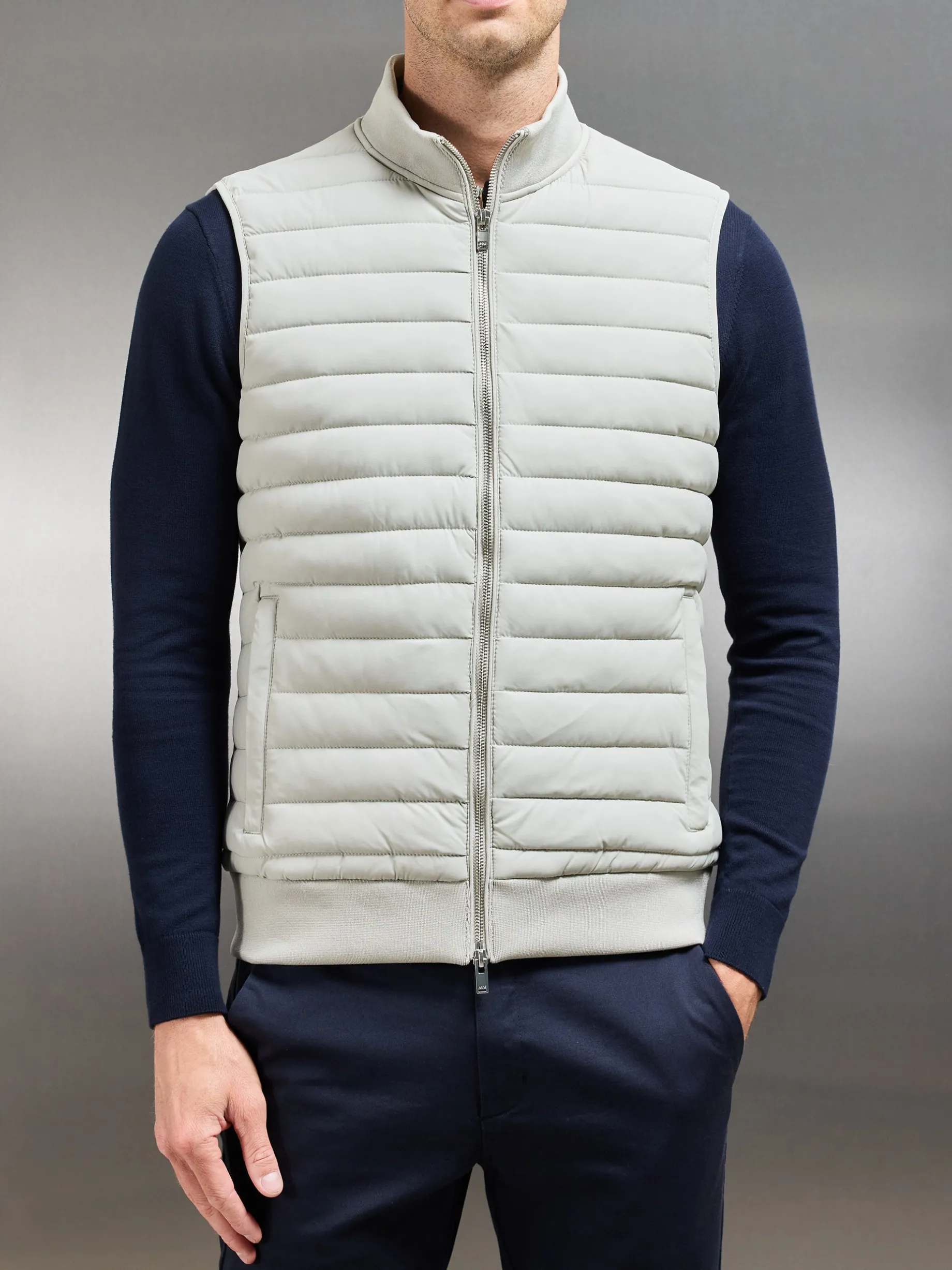 Hybrid Quilted Gilet - Stone