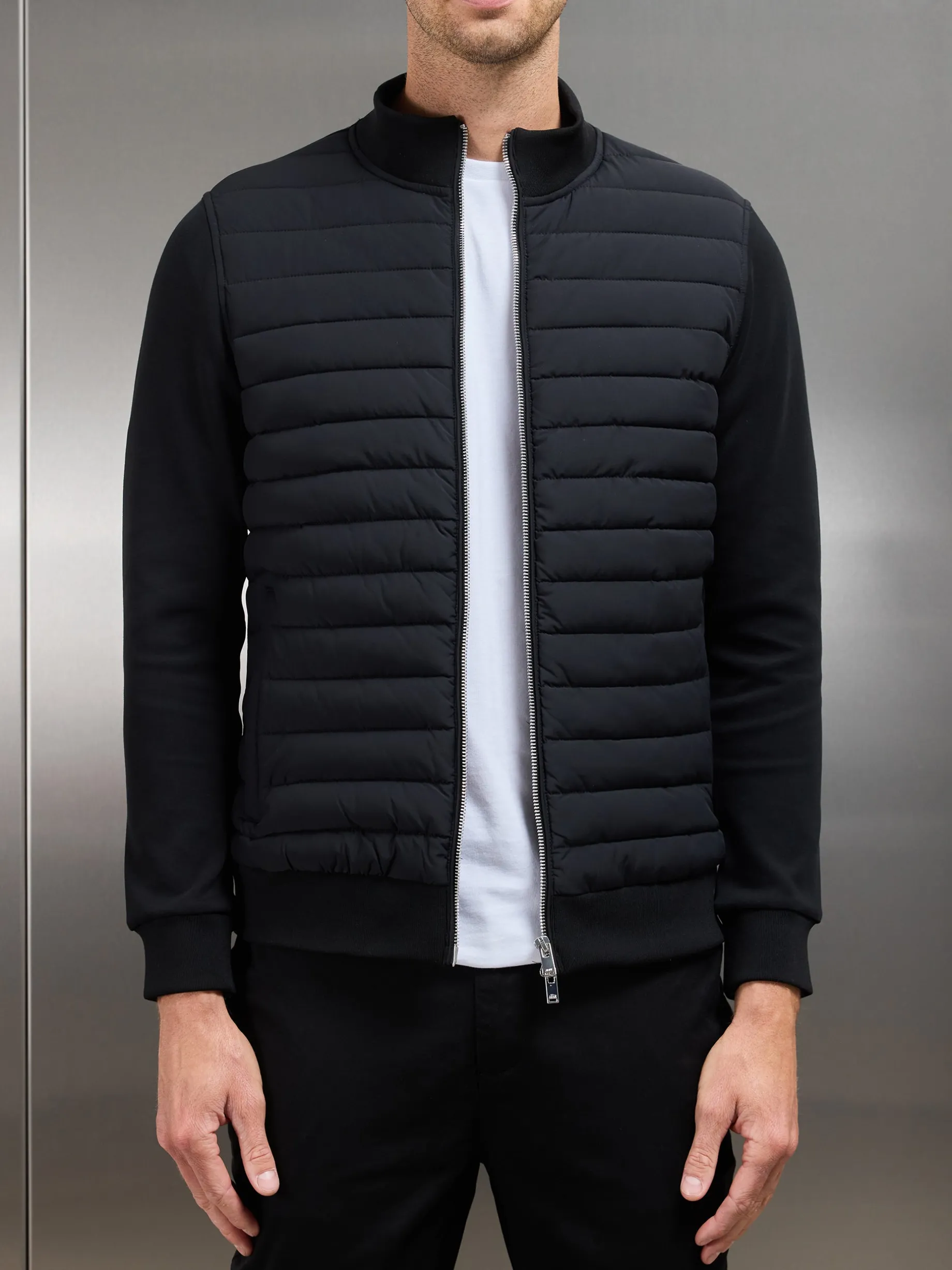 Hybrid Quilted Jacket - Black