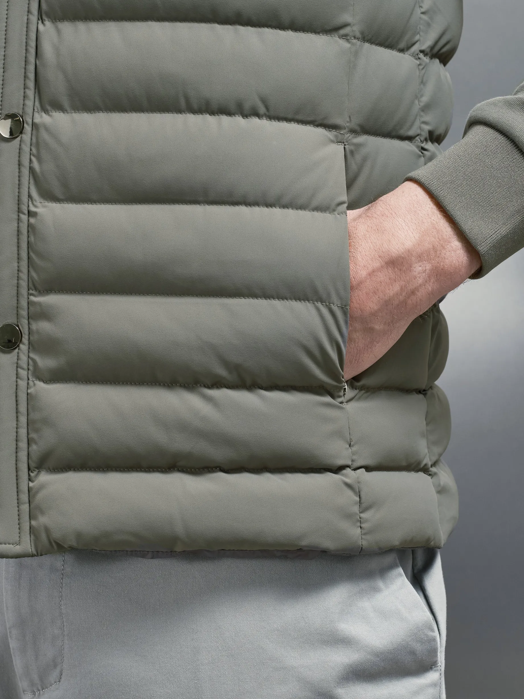 Hybrid Quilted Overshirt - Green