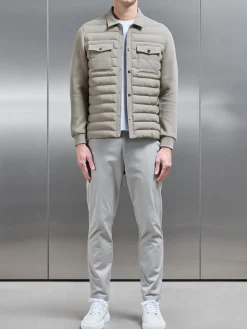 Hybrid Quilted Overshirt - Taupe