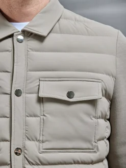 Hybrid Quilted Overshirt - Taupe