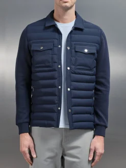 Hybrid Quilted Overshirt - Navy