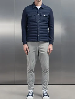Hybrid Quilted Overshirt - Navy