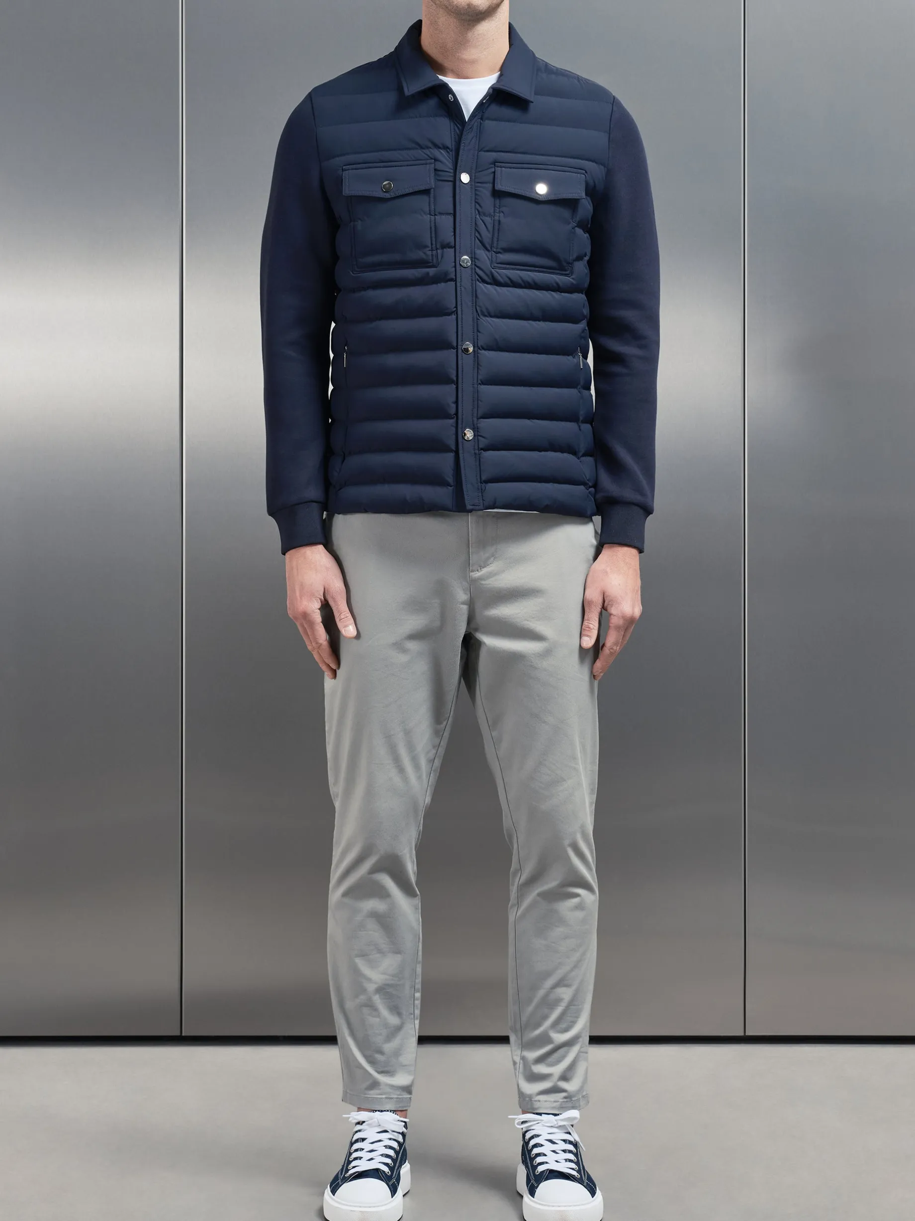 Hybrid Quilted Overshirt - Navy