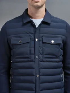 Hybrid Quilted Overshirt - Navy