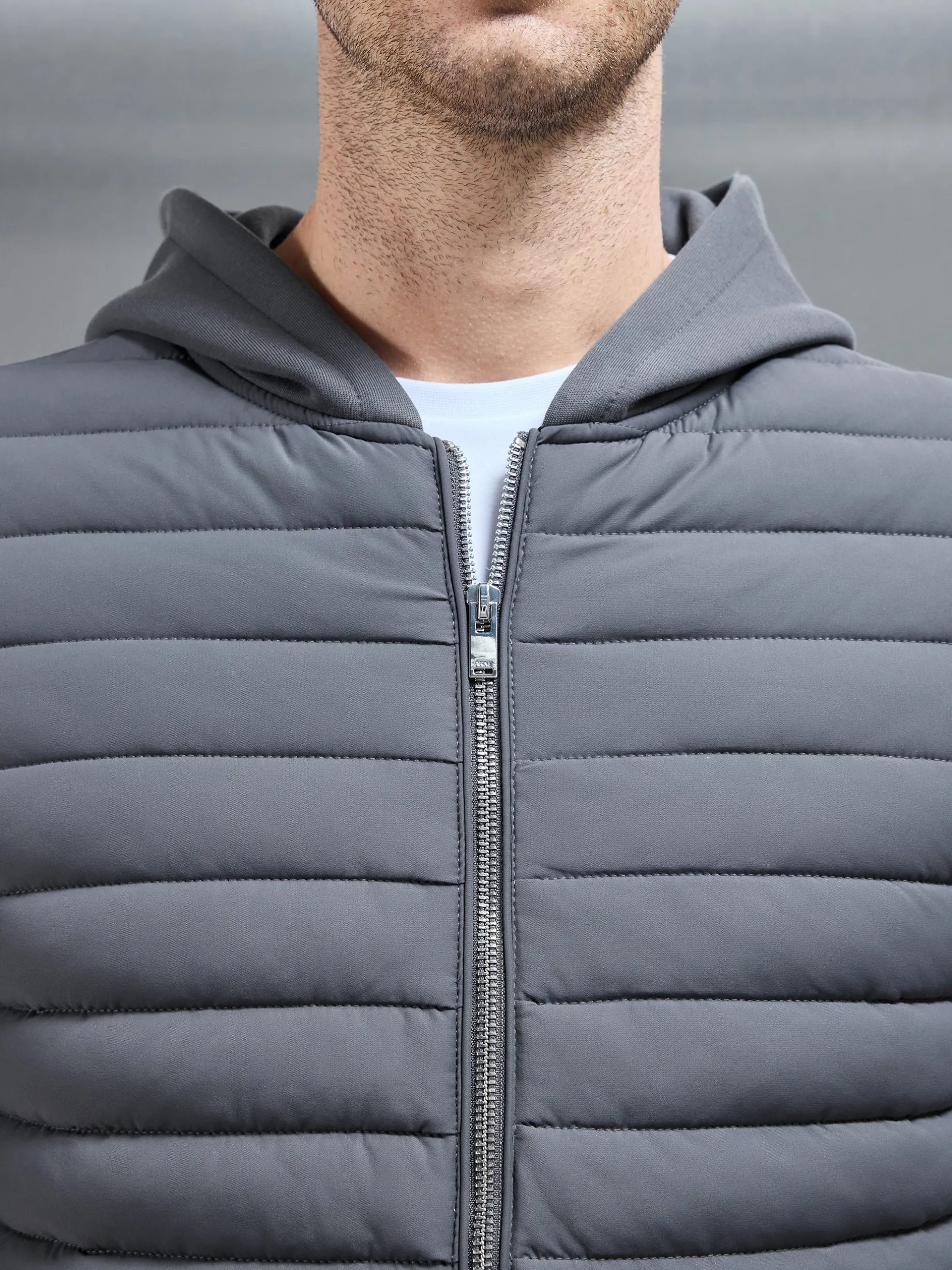 Hybrid Quilted Windbreaker - Grey