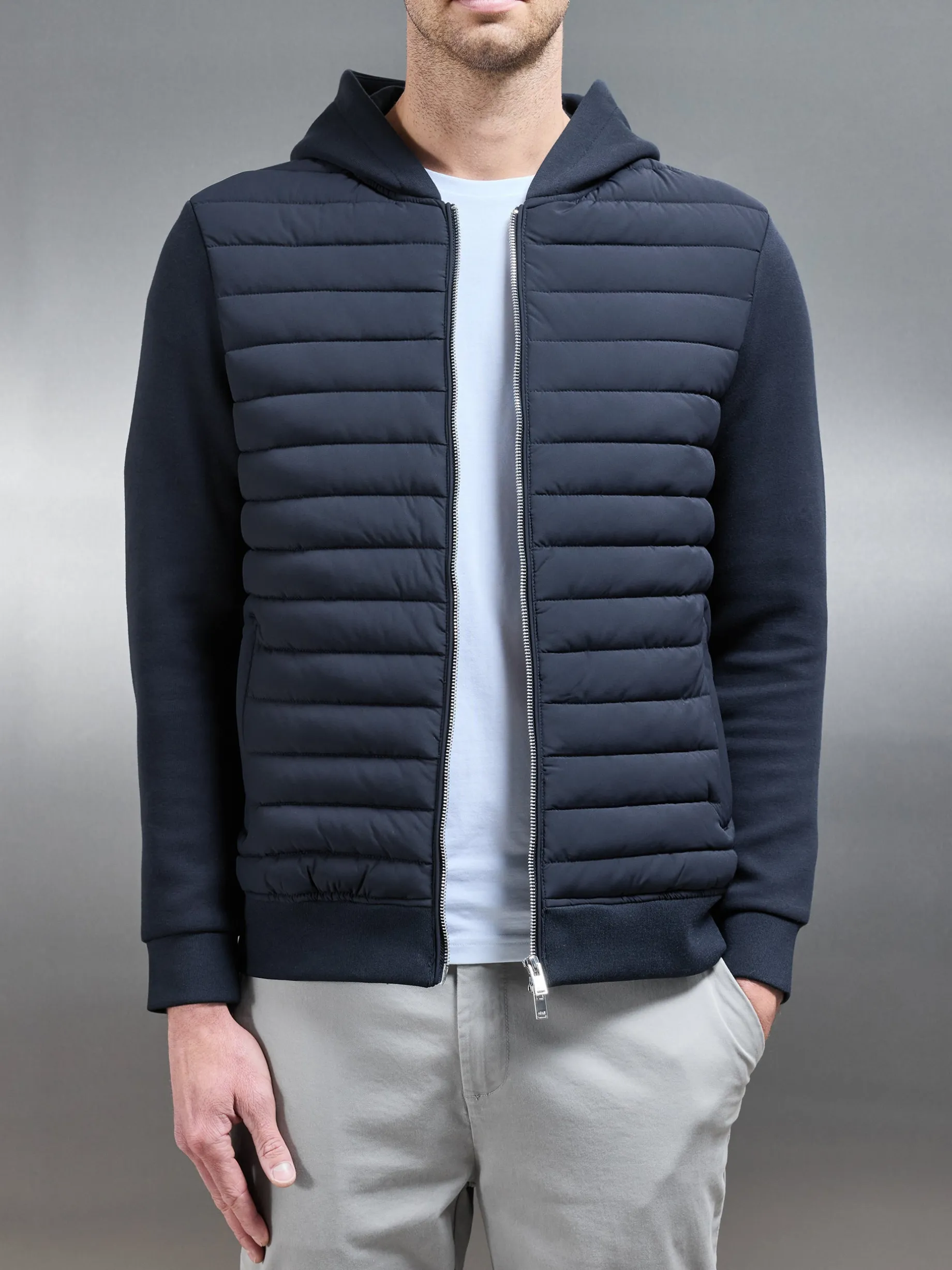 Hybrid Quilted Windbreaker - Navy